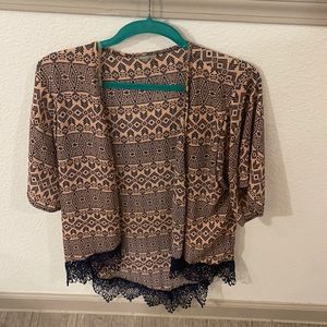 Charlotte Russe Pink and Navy Kimono